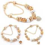 Gold snake chain crystal heart bracelet, [product_tag] - xmasgiftsinspo