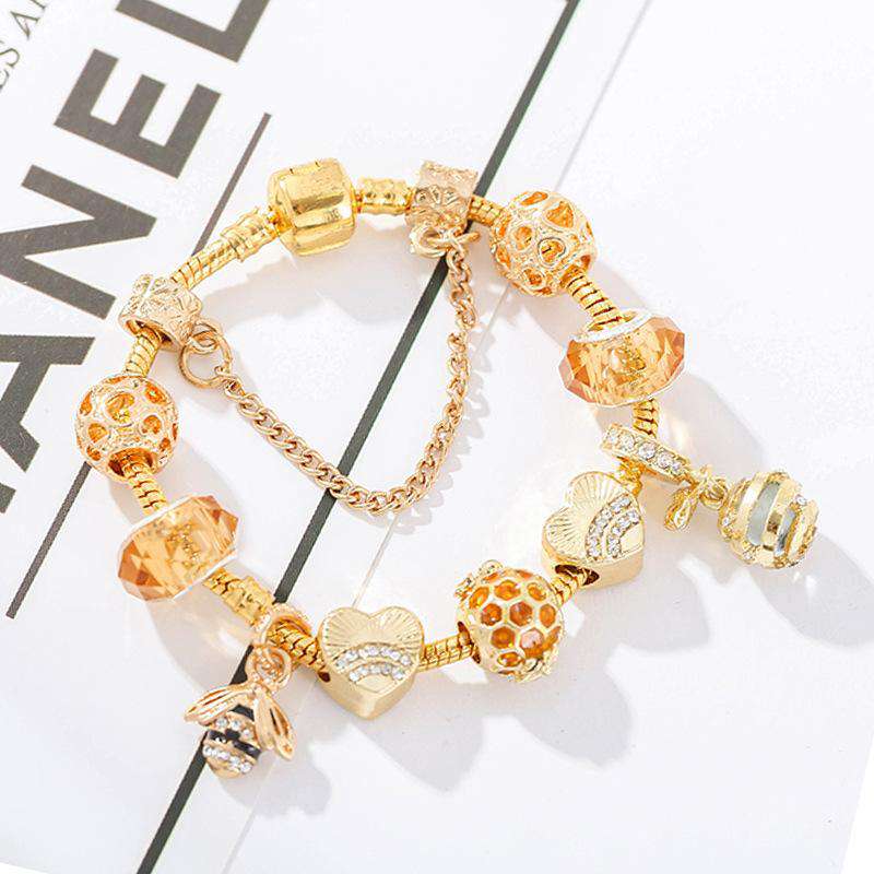 European and American fashion alloy gold-plated DIY hardworking bee ladies bracelet jewelry, [product_tag] - xmasgiftsinspo