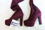 Long Lace Up Stretchy thick heels Boots, [product_tag] - xmasgiftsinspo