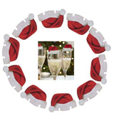 Xmas Santa Claus Hats Champagne Glass Decor, [product_tag] - xmasgiftsinspo