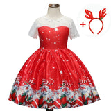New Year Christmas Dress For Girls Santa Clus Costume Kids Dresses For Girls Princess Dress Evening Party Dress 3 6 7 8 10 Years