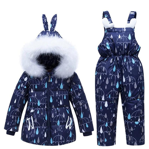 Children clothing Set kids Ski snow suits Outerwear Coat + jumpsuit