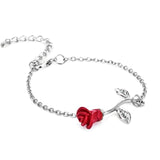 Gift for girlfriend Red Rose Bracelet for Valentine's Day