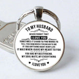 To My Husband Keychain Fashion Handmade Glass Jewelry Boyfriend Gift Couple Keyring, [product_tag] - xmasgiftsinspo