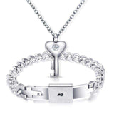 Love Heart Lock Stainless Steel Bracelets Bangle, [product_tag] - xmasgiftsinspo