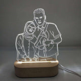 Customized Text Photo 3D Print Night Light DIY Desk Lamp Wooden Base Christmas  Holiday Gift USB Power Three White Light, [product_tag] - xmasgiftsinspo