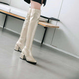 Knee High Stretch Patent Boots, [product_tag] - xmasgiftsinspo
