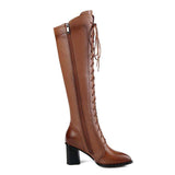 Genuine Leather Knee High Winter Boots, [product_tag] - xmasgiftsinspo