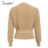 V-neck Beaded Detail Ruffle Hem Sweater, [product_tag] - xmasgiftsinspo
