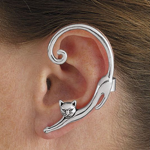 Cat Post Earring | Single Cat Ear Cuff Earring
