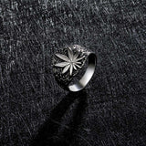 Cannabis Leaf Stainless Steel Ring, [product_tag] - xmasgiftsinspo