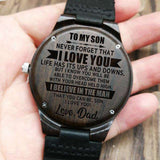 To My Son-I Love You Forever Engraved Wooden Watch, [product_tag] - xmasgiftsinspo