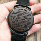 To My Son-I Love You Forever Engraved Wooden Watch, [product_tag] - xmasgiftsinspo