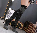 Rhinestone Thigh High Heel  Boots, [product_tag] - xmasgiftsinspo